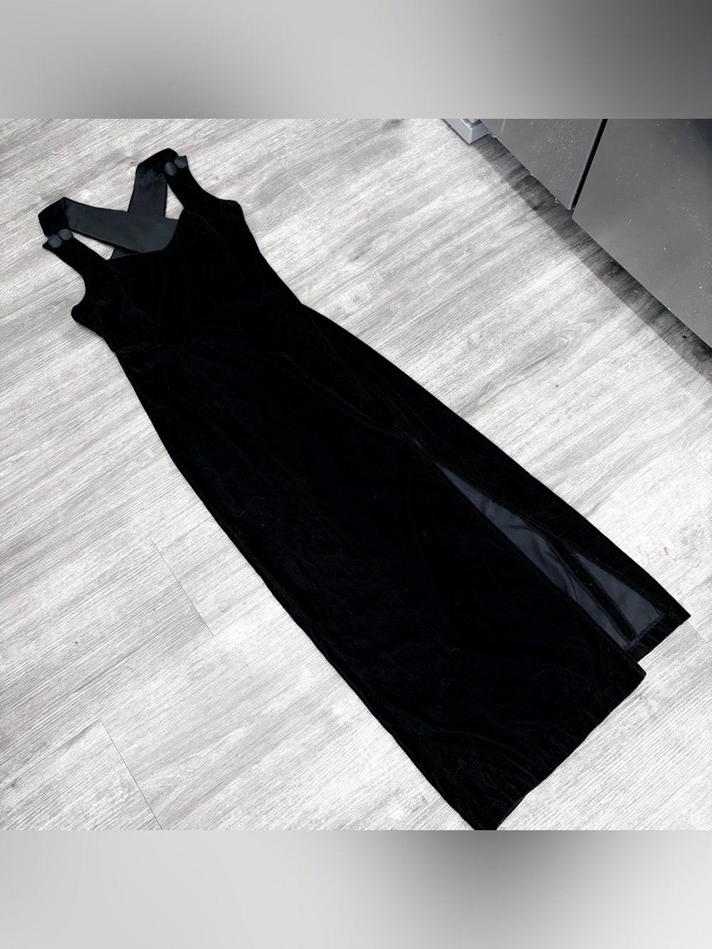 Mono New York Black Velvet Evening Gown